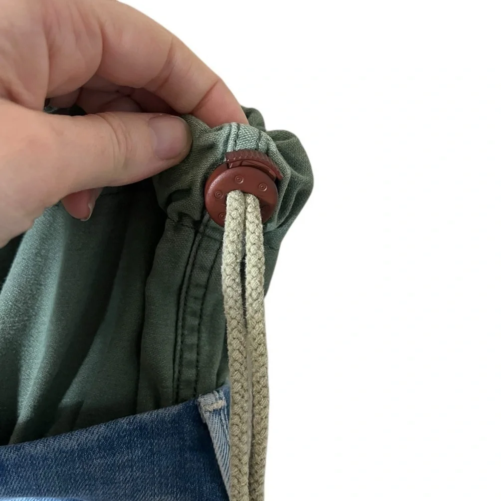MOTHER 60% Denim The Balloon Drawstring Jogger Jeans in Pieces Of What?